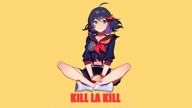 Обои картинки фото аниме, kill la kill, фон, взгляд, девушка