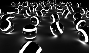 Картинка 3д+графика шары+ balls шары черные полоски свечение
