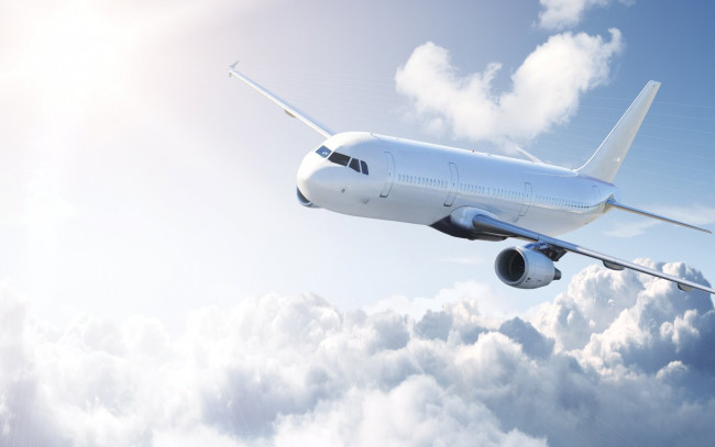 Обои картинки фото авиация, пассажирские самолёты, облака, небо, полет, самолет