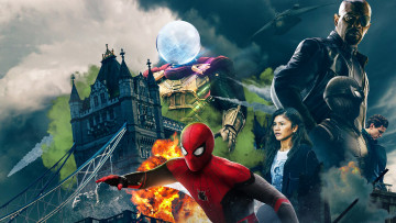 Картинка spider-man +far+from+home+ 2019 кино+фильмы +far+from+home постер боевик фантастика человек-паук вдали от дома сэмюэл л джексон том холланд