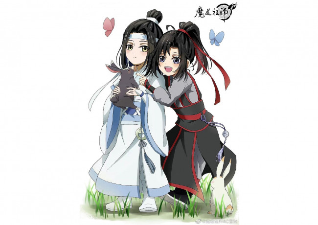 Обои картинки фото аниме, mo dao zu shi, лань, ванцзы, вэй, усянь, кролики