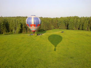 обоя авиация, воздушные, шары, поле, лес, шар