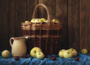 Картинка еда фрукты +ягоды сливы яблоки
