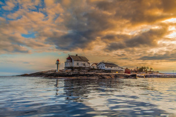 Картинка природа маяки островок побережье море маяк облака