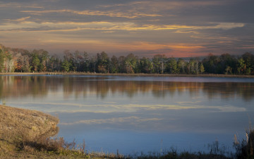 Картинка природа реки озера осень вечер озеро лес