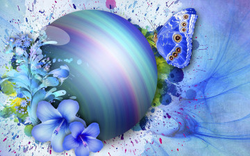 Картинка разное компьютерный+дизайн бабочка цветы