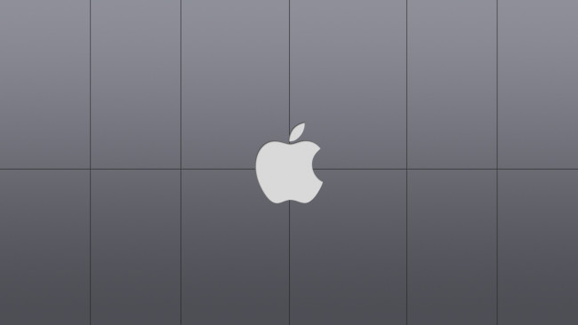 Обои картинки фото компьютеры, apple, линии, полосы, серый, фон, логотип, яблоко