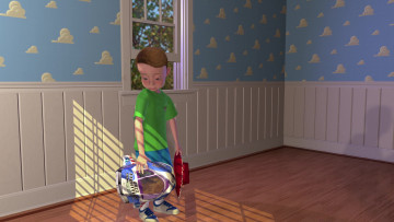 Картинка мультфильмы toy+story комната мальчик окно шляпа