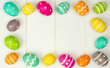 Картинка праздничные пасха яйца colorful holiday eggs easter spring wood happy весна
