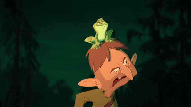 Обои картинки фото мультфильмы, the princess and the frog, бандит, лицо, человек, лягушка