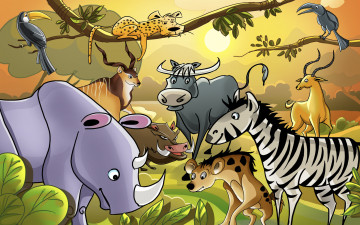 Картинка рисованные животные