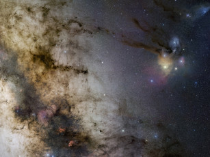 Картинка центральная часть млечного пути космос галактики туманности