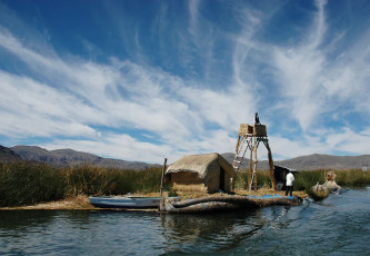 Картинка lake titicaca peru корабли другое перу титикака
