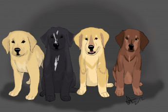 Картинка рисованные животные собаки щенки