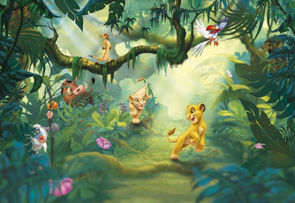 Картинка мультфильмы the+lion+king малыши прогулка настроение друзья звери детская джунгли лето король лев мультфильм