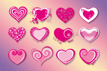 обоя праздничные, день святого валентина,  сердечки,  любовь, love, hearts, pink, сердечки, red, vector, valentine