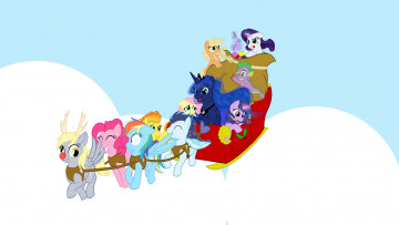 Картинка мультфильмы my+little+pony санки фон пони
