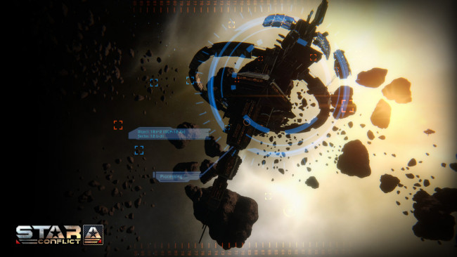 Обои картинки фото видео игры, star conflict, метеориты, полет, космический, корабль, вселенная