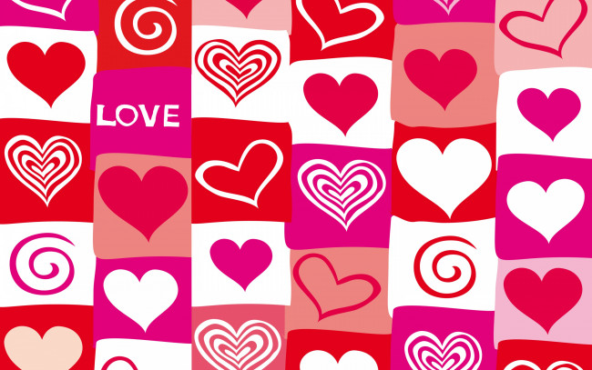 Обои картинки фото праздничные, день святого валентина,  сердечки,  любовь, vector, pink, red, love, hearts, valentine, сердечки