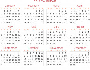 обоя календари, рисованные,  векторная графика, 2018, фон, календарь