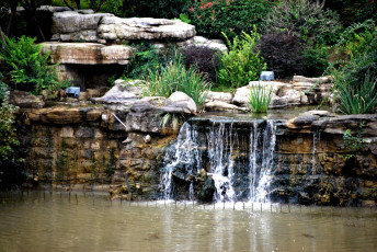 Картинка природа парк водопад водоем