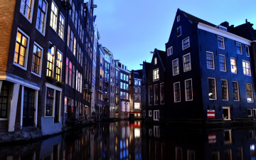 Картинка города амстердам+ нидерланды дома канал