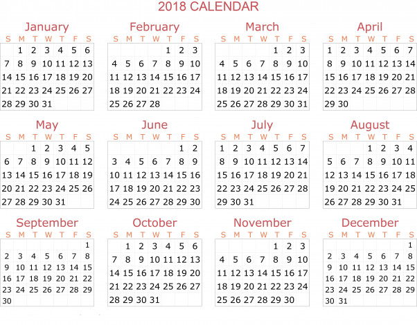 Обои картинки фото календари, рисованные,  векторная графика, 2018, фон, календарь