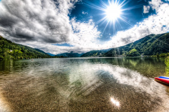 Картинка природа реки озера солнце hdr