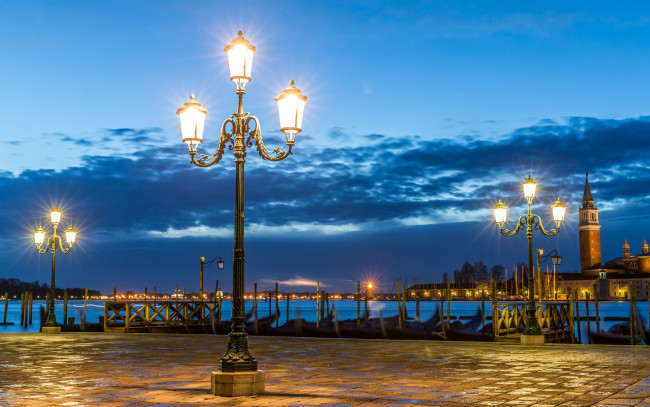 Обои картинки фото города, венеция, италия, фонари