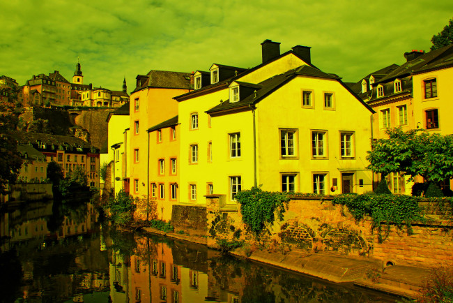 Обои картинки фото luxemburg, города, улицы, площади, набережные, деревья, река, дома