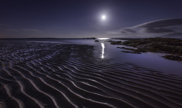 Картинка природа побережье великобритания ночь рябь песок