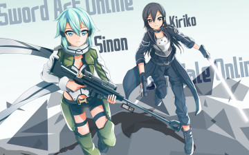 Картинка аниме sword+art+online сион gun gale online sinon кирито