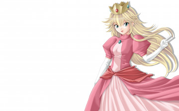 Картинка аниме unknown +другое девушка принцесса арт платье корона tamamon super mario princess peach