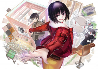 Картинка аниме kara+no+kyokai фон взгляд девушка