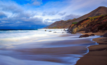 Картинка природа побережье волны скалы берег море
