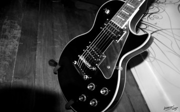 Картинка музыка -музыкальные+инструменты черно-белая тень гитара
