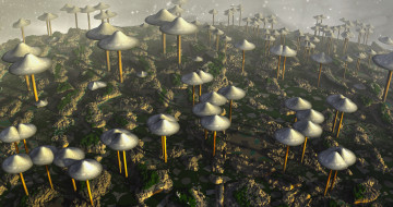 Картинка 3д+графика природа+ nature грибы
