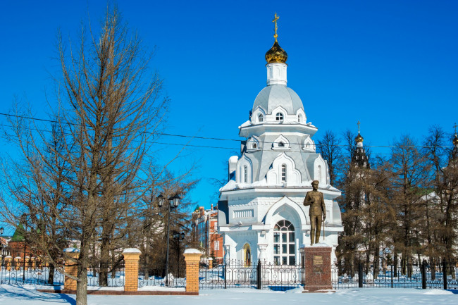 Обои картинки фото города, - православные церкви,  монастыри, архитектура, памятник, республика, марий, эл, йошкар-ола, церковь, зима