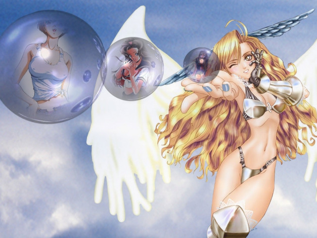 Обои картинки фото аниме, angels, demons, девушка, крылья, ангел