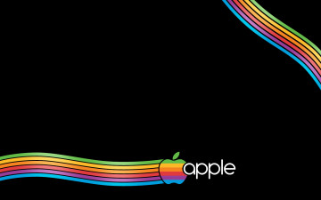 Картинка компьютеры apple цвета яблоко фон линии