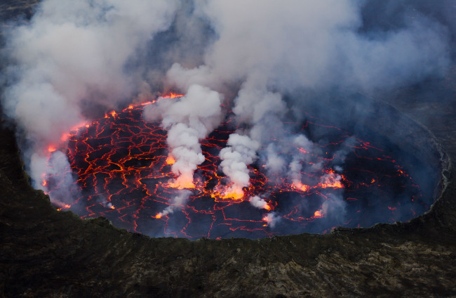 Обои картинки фото lava, lake, nyiragongo, природа, стихия, африка, лава, вулкан