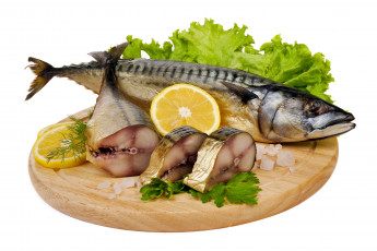 Картинка еда рыба морепродукты суши роллы скумбрия лимон