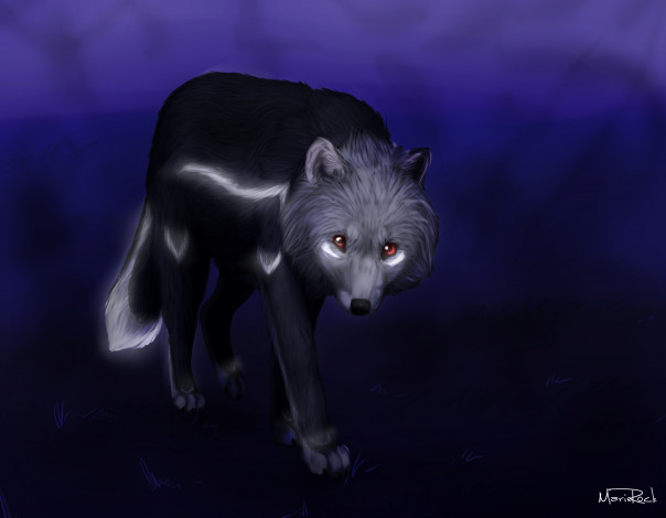 Обои картинки фото рисованные, животные, волки, волк