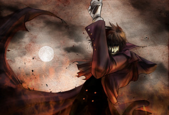 Картинка аниме hellsing alucard пистолет вампир vampire алукард луна