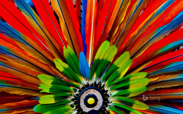 Картинка разное перья краски макро ацтеки головной убор