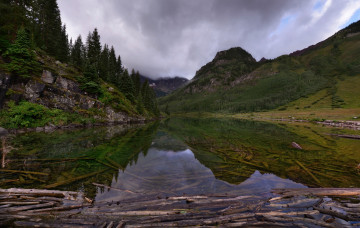 Картинка природа реки озера штат тучи колорадо нависли отражения сша лес над небо скалы горами озеро