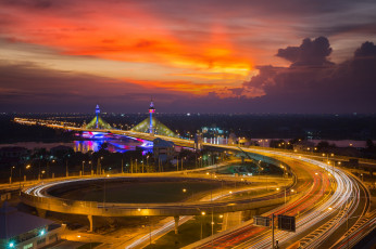 обоя bangkok, города, бангкок , таиланд, панорама, огни, ночь