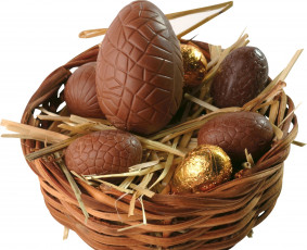 Картинка еда конфеты +шоколад +сладости гнездо корзинка шоколад яйца