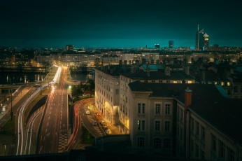 Картинка города лион+ франция лион вечер огни