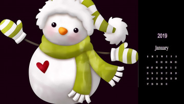 Картинка календари праздники +салюты шарф снеговик